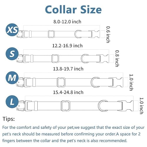 Soft Leather Dog Collar and Leash (6.6') Set - Stylish Rose Gold Heavy Duty Metal Buckle, 4 Adjustable Lengths Leash for Small Medium Large Dogs - Comfortable & Easy to Clean BluePurple L(15.4"-24.8") thumbnail 4