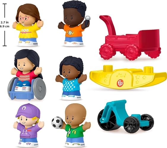 Fisher-Price Little People Toddler Toys Play for All Figure and Accessory Pack 9-Piece Set for Pretend Play Ages 1+ Years thumbnail 2