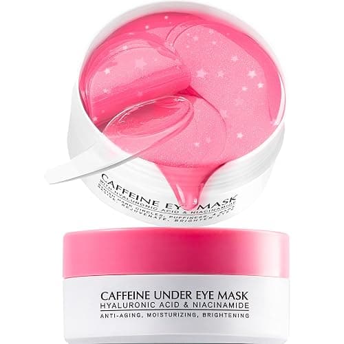 Under Eye Patches for Dark Circles: Caffeine Gel Masks for Puffiness Undereye Bags Wrinkles - Instant Brightening Moisturizing Skin Treatment Pads - Gift for Mom Traveler Night Worker, 30 Pairs (Pink) - Image 1
