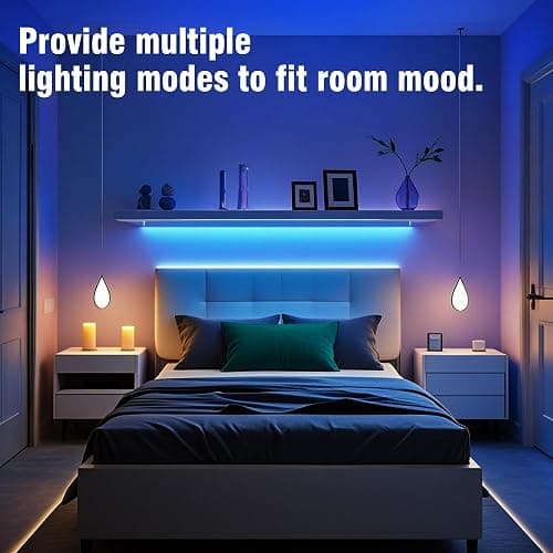 VOLIVO 100ft Led Strip Lights for Bedroom, Color Changing Led Light Strips Kit with 24 Keys IR Remote and Smart App Control, RGB Music Sync Lighting for Room, Home Decor thumbnail 4