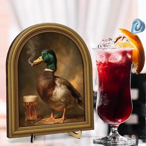 Vintage Duck Wall Art Sign for Farmhouse Kitchen Decor, Funny Animal Rustic Wooden Arched Frame, 8x10 Inch Country Cottage Home Decor Gift thumbnail 2