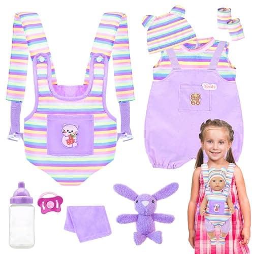 ZITA ELEMENT Baby Doll Carrier for 16-18 Inch Doll, Reborn Baby Doll Carrier with Doll Accessories for Doll Toys, Doll Carrier for Girls and Boys thumbnail 6
