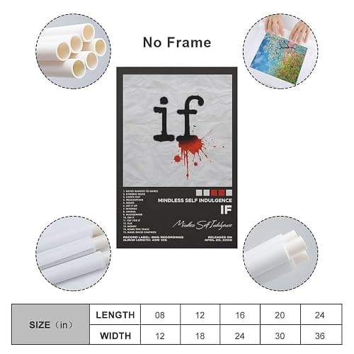 If by Mindless Self Indulgence Punk Band Poster Canvas Wall Art For Room Aesthetic And Decor Poster For Bedroom Living Room Bathroom Kitchen Office Decor 08x12inch(20x30cm) Unframe-style thumbnail 2