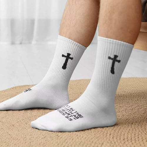Ao Yee ZGL 3 Pairs Christian socks Prayer socks Birthday Gifts for Dad,Men Husband Grandp Fathers Day Christmas thumbnail 3