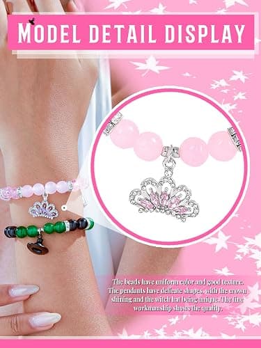 Piovelvt Matching Bracelets for Couples Best Friend Friendship Kit Bestie Gifts for Women Long Distance Ralationship Witch Merch Costume Crown Accessories thumbnail 5