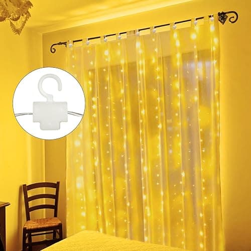 Curtain Lights, 300 LED Dimmable Fairy Lights with Remote and Timer, 8 Modes, USB Powered String Lights for Room Wall Party Xmas Indoor Decor, Warm White, 2 Pack - Warm White - 2 Pack thumbnail 2