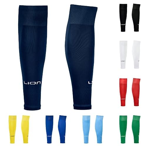 LION SPORTSWEAR Football Sock Sleeves To Accompany Grip Socks - Fits Over Calf/Shin Pads - Variety Of Colors To Match Your Team Kit - Image 1