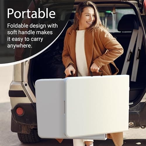 6 Feet Foldable Table with Built in Handle & Steel Legs | 6FT Heavy Duty Folding Portable | Perfect for Party, Dining, Wedding, Events, Picnic Indoor, Outdoor, Camping, Utility, Folding - 6 Foot thumbnail 6
