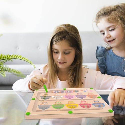 MTYOKILN Magnetic Color & Number Maze - Montessori Wooden Color Matching Learning Counting Puzzle Board - Toddler Fine Motor Skills Toys for Boys Girls 3 4 5 Years Old thumbnail 2