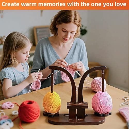 Yarn Holder for Crocheting， Magnetic Yarn Holder, Wood Rotary Yarn Spool Holder,Portable Wrist Yarn Holder, Holder Gifts for Crochet Lovers thumbnail 7