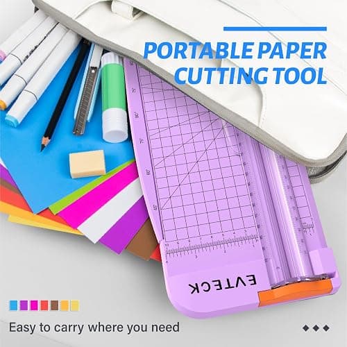 Evteck Paper Cutter 12 Inch Paper Trimmer Slider Crafting Scrapbooking Supplies for A4 Vinyl Photo Cardstock with Security Blade and Foldable Ruler thumbnail 6
