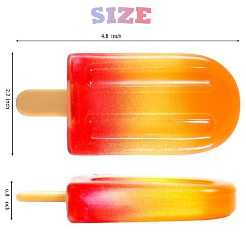 Malt Sugar Popsicle Squishy, Ice Cream Squishies Slow Rising Sensory Fidget Travel Toys for Adults, Kids, and Teens – Summer Classroom Prize (Orange red) thumbnail 2