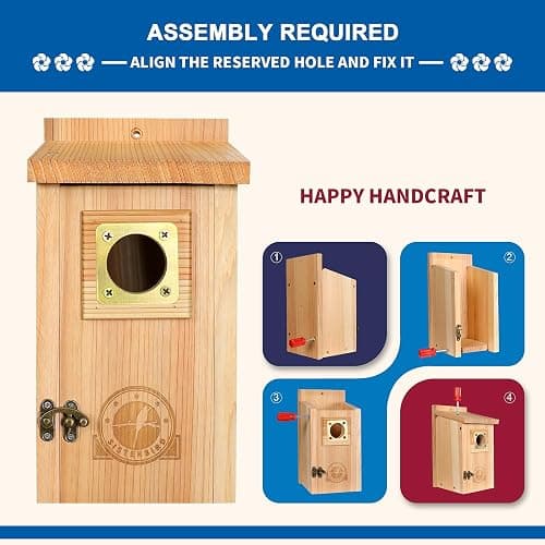 SISTERBIRD 2 Pack Bird Houses for Outside Clearance with Copper Guard, Cedar Bird House Outdoor, Bluebird Finch Swallow Wren Chickadee Assembly Required thumbnail 3