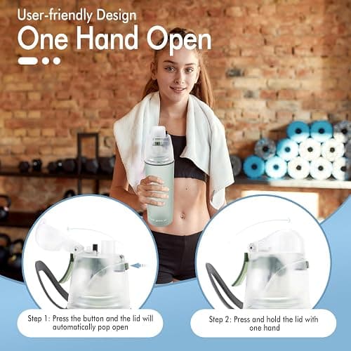 Qshare Misting Drinking Water Bottle, Spray Mist Sports Bottle for Outdoor Sport Hydration and Cooling Down, FDA Approved BPA-Free Misting Water Cup with Unique Mist Lock Design thumbnail 6