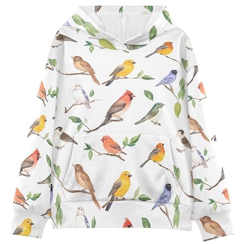 UMIRIKO Spring Birds Toddler Girls Pullover Hoodie Sweatshirt 4-14Y 202b8308 - Image 1