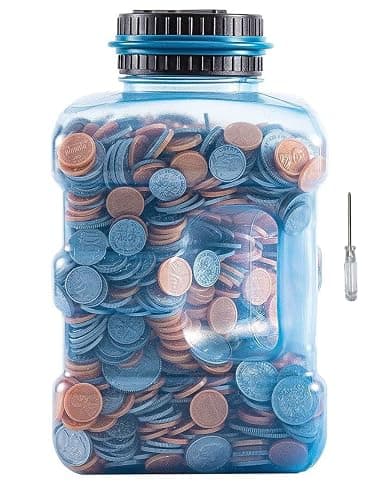 Piggy Bank - Large Coin Bank for Adults Boyswith LCD Counter,Great Coin Counter Bank Money Counting Jar with Total Amount Displayed,Best Gift for Kids, Designed for All US Coins(4.2L) - Image 1