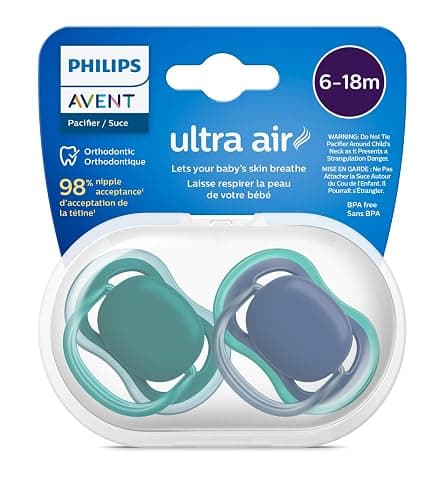 Philips Avent Ultra Air Pacifier - 4 x Light, Breathable Baby Pacifiers for Babies Aged 6-18 Months, BPA Free with Sterilizer Carry Case (Model SCF085/52) thumbnail 14
