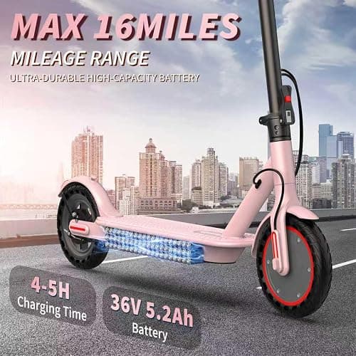 Roinside Electric Scooter - 8.5"/10''/14'' Solid Tires, 350W/500W Motor, Up to 19/22MPH& 16/21/23/24Miles Long-Range Portable Commuting Scooter for Adults with Double Braking System, App thumbnail 4