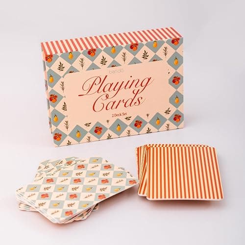 ban.do 2 Decks of Playing Cards, 52-Count Standard Card Deck with Case, Cute Playing Cards in Decorative Storage Box, Garden thumbnail 6