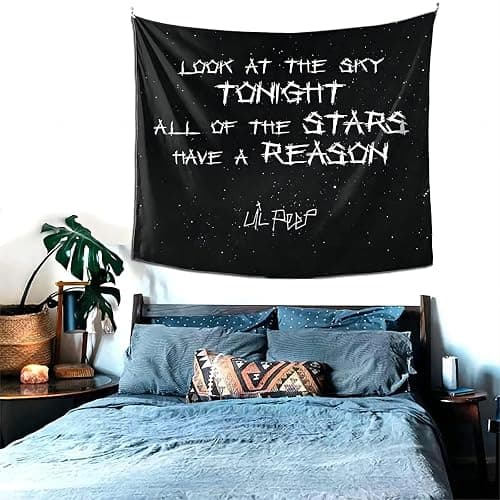 Lil Peep Tapestry Poster, Rapper Tapestry Wall Tapestry 3D Boutique Art Tapestry Wall Hanging Pop Art Home Decorations for Living Room Bedroom Dorm Decor 60 x 51 in (Color 1) thumbnail 2