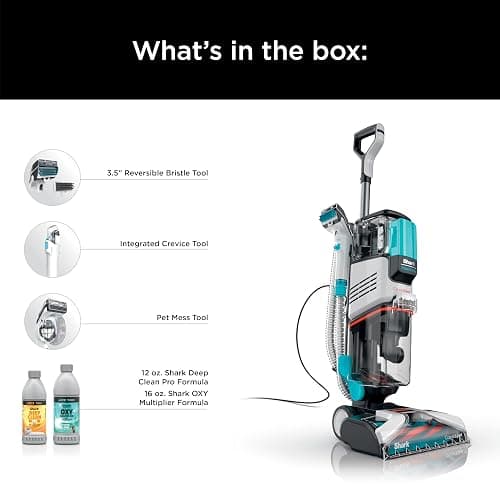 Shark EX201 CarpetXpert Upright Carpet, Area Rug & Upholstery Cleaner with StainStriker, Built-in Spot & Stain Cleaner, Perfect for Pets, Deep Cleaning & Tough Stain Removal, Carpet Shampooer, Cyan - CarpetXpert with StainStriker thumbnail 8