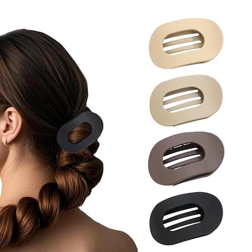 B.PHNE Flat Hair Claw Clips for Women,Matte Medium Hair Clips for Thick & Thin Hair- Comfortable Everyday Use for Office, Yoga, Party & Casual Styling - Image 1