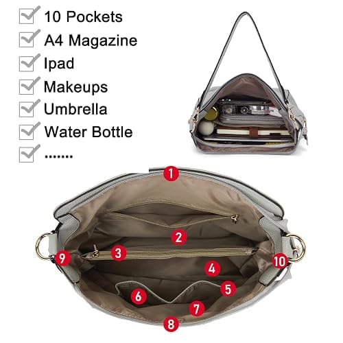 Large Crossbody Purses Set For Women Shoulder Tote Handbags Ladies Hobo Bags With Matching Wallet 4PCS thumbnail 2