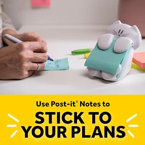 Post-it Pop-up Note Dispenser Cat Design 3x3 in 1 Dispenser/Pack (CAT-330 White) thumbnail 7