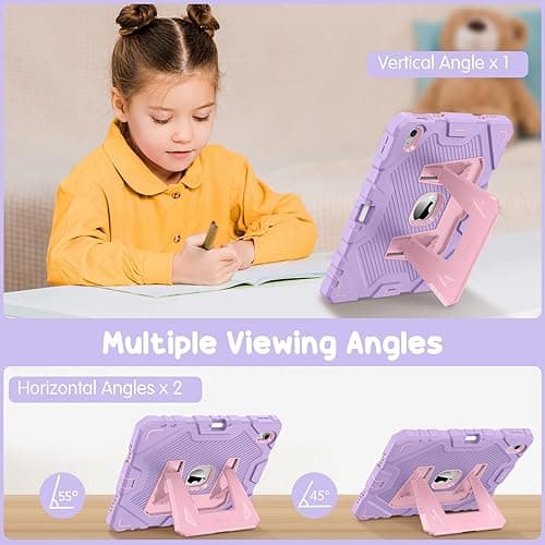 Fintie Kids Friendly Case for iPad (A16) 11th Generation 11 Inch (2025), iPad 10th Generation 10.9 Inch (2022), Fully-Body Rugged Heavy Duty Shockproof Protective Case with Kickstand, Purple thumbnail 5