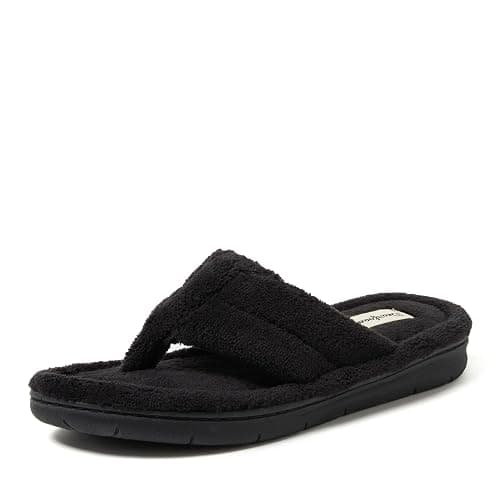 Dearfoams Women's Melanie Colorblocked Microfiber Terry Thong Slipper - Image 1