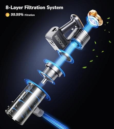 RENDOW Cordless Vacuum Cleaner, 550W 45Kpa 65Mins Vacuum Cleaners for Home, Self-Standing Cordless Stick Vacuum with LED Display,Anti-Tangle Rechargeable Wireless Vacuum for Pet Hair/Carpet/Hard Floor thumbnail 8