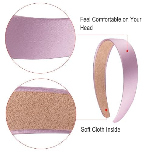SIQUK 18 Pieces Satin Headbands 1 Inch Wide Non-slip Headband Colorful DIY Headbands for Women and Girls, 18 Colors thumbnail 3