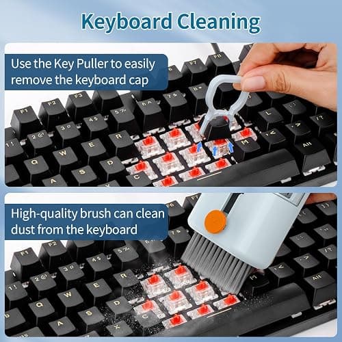 CleaniKu Keyboard Cleaner Laptop Cleaning Kit - 12 in 1 Computer Tech Cleaning Brush, Electronic Screen Cleaner with Multi-Function Cleaning Pen for MacBook, Tablet, iPhone, Earbuds, Camera, Lens thumbnail 2