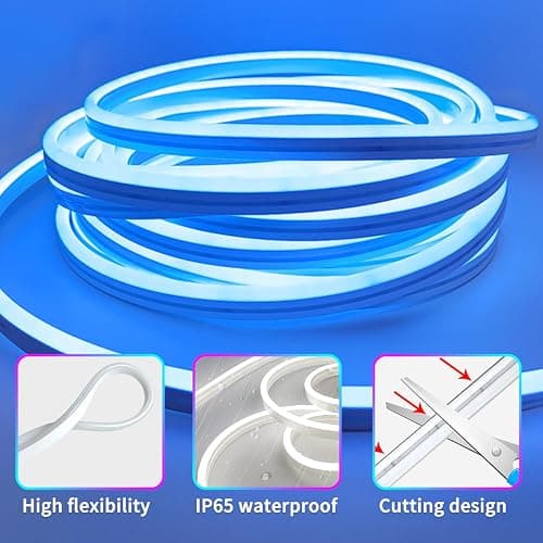 100FT RGB LED neon Rope Lights LED neon Lights with Remote/APP Control 24V IP65 Waterproof Flexible Neon LED Strip Lights for Bedroom Room Outdoors Decor（2 Rolls of 50ft） thumbnail 6