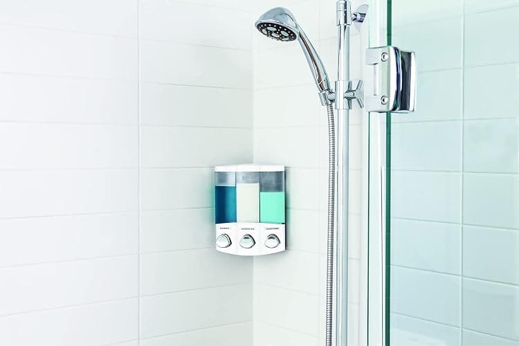 Better Living Products, White 76354 Euro Series TRIO 3-Chamber Soap and Shower Dispenser thumbnail 6