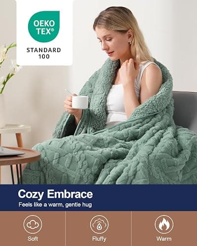 Super Fuzzy Soft Sherpa Fleece Weighted Blanket, 15 lbs Dual Sided Fluffy Heavy Weighted Blankets for Adults - No Bunching with Double Layers of Soft Inner Lining (60"x 80", 15 Pounds) thumbnail 4