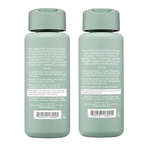 Kristin Ess Hair Softening Moisture Repair Shampoo and Conditioner Set for Curly + Thick Hair – Sulfate Free + Color Safe + Gentle - Anti-Frizz - Deep Conditioner for Color Treated & Dry Damaged Hair thumbnail 2