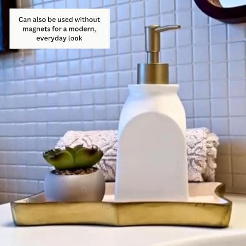 SKL Home Seasonal Soap/Lotion Dispenser Gift Set with 7 Interchangeable Magnetic Holiday Attachments, Refillable for Bathroom & Kitchen, Silver thumbnail 9