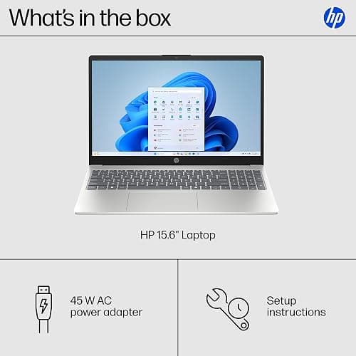 HP 15.6 inch Laptop, HD Touchscreen Display, AMD Ryzen 3 7320U, 8 GB RAM, 128 GB SSD, AMD Radeon Graphics, Windows 11 Home in S Mode, Natural Silver, 15- fc0099nr thumbnail 9