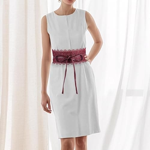 Manfnee Women Faux Leather Wrap Belt fashion wrap cinch belts Wide Waistband Belt for Dress thumbnail 3