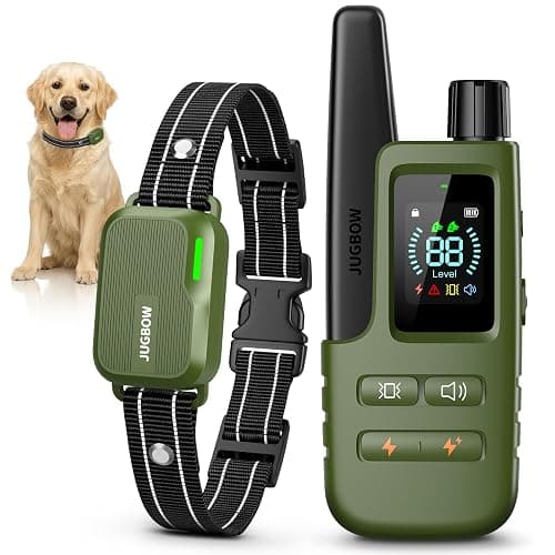 Jugbow Dog Shock Collar - 4500FT Dog Training Collar with Remote, IPX8 Waterproof Electric Dog Collar with 4 Training Modes, Security Lock, Rechargeable eCollar for 10-120lbs Small Medium Large Dogs - Image 1