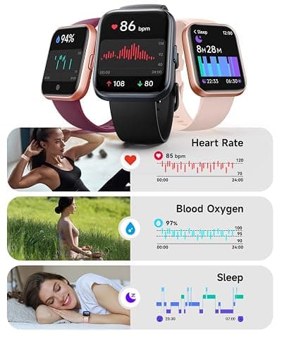 Woneligo Smart Watch for Women, Answer/Make Calls, Alexa Built-in, 1.85" Touch Screen Fitness Tracker for Android & iPhone, Heart Rate/Sleep/SpO2 Monitor Smartwatch, Waterproof (Rose Gold) thumbnail 3