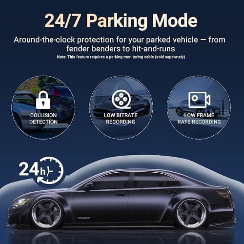 Grskiy 4K Dash Cam Front and Rear, Car Dash Camera with Built-in GPS, 5GHz WiFi, Night Vision, G-Sensor, 64GB SD Card, Loop Recording, 3.59 Inch Screen, 170° Wide Angle, Parking Monitor thumbnail 7