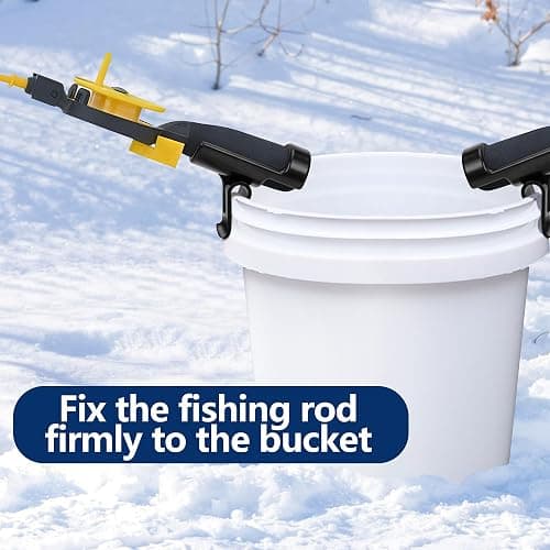 Shupakul Bucket Rod Holder - Durable Ice Fishing Pole Rack for Almost Any Ice Rods on Your Bucket (Black) thumbnail 4