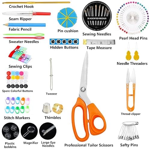 Sewing Kit for Adults,Maxfanay Needle and Thread Kit for Sewing,Professional Sewing Supplies Accessories with Tailor Scissors,43XL Thread,30 Needles,Yarn Snips and More for Travel Home Beginners thumbnail 2