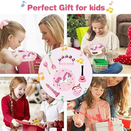 Kids Musical Instruments Sets, Non-Toxic Musical Toy, Wooden Percussion Instruments Toys Tambourine Xylophone for Kids Playing Preschool Education, Promotes Early Learning for Boys Girls Gift thumbnail 8