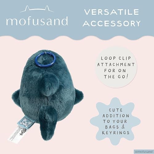 Blue Sky Studios Mofusand - Peluche a forma di gatto con squalo, morbido peluche Kawaii, da collezione, regalo con licenza ufficiale thumbnail 5