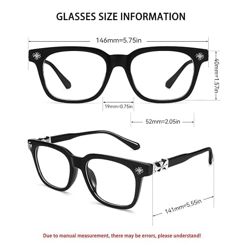 Classic Thick Glasses for Men Women Square Frame Clear Lens Fashion Glasses Non Prescription Eyeglasses thumbnail 3