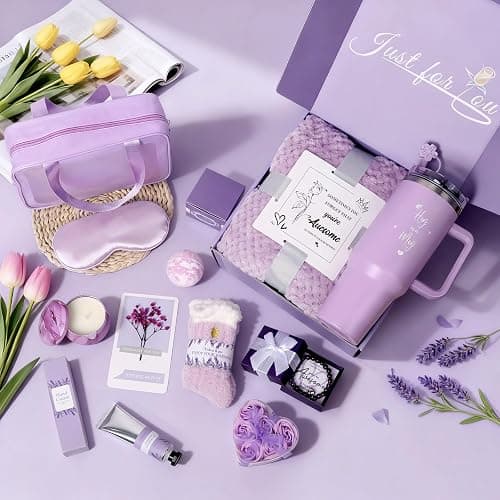 Birthday Gift for Women, Luxury Self Care Spa Gift Basket with Blanket for Mom, Wife, Sister, Friend, Girlfriend, Grandmother, Get Well Soon & Christmas gift for Her thumbnail 3