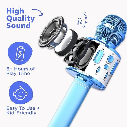 Move2Play, Kids Karaoke Microphone | Includes Pre-Loaded Songs & Bluetooth | Kids Birthday Party Gift | Toy for All Ages 2, 3, 4, 5, 6+ Year Old Girls, Boys & Toddlers thumbnail 5